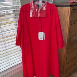 Marina Rinaldi Cotton Poplin Dress, NWT